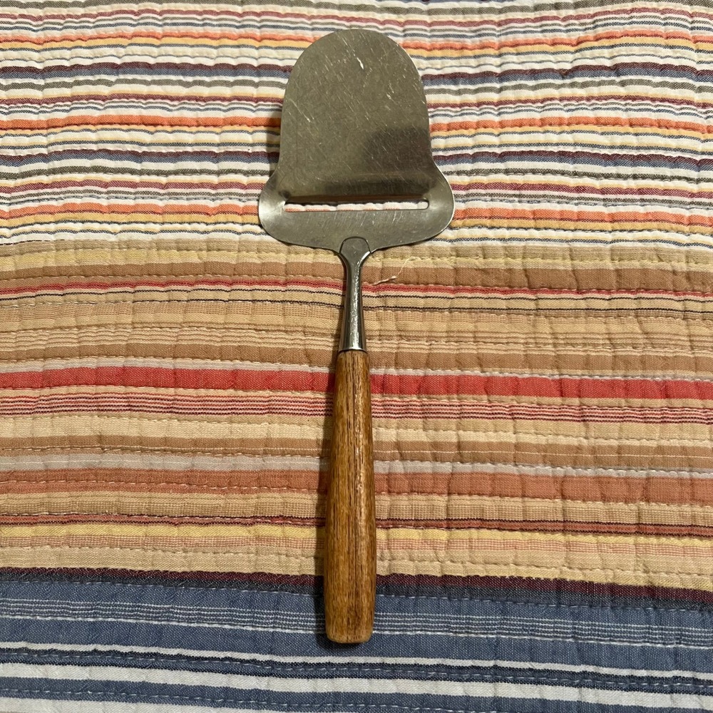 Vintage Stainless Steel Cheese Slicer Cutter Wooden Handle Made in Norway
